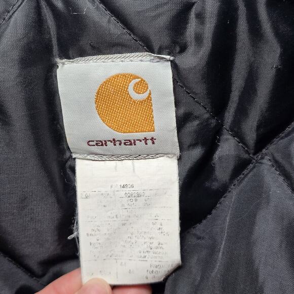 Vintage Carhartt Detroit Jacket J01 Made USA Blk Duck Quilted Lined Men’s Large - Picture 15 of 16
